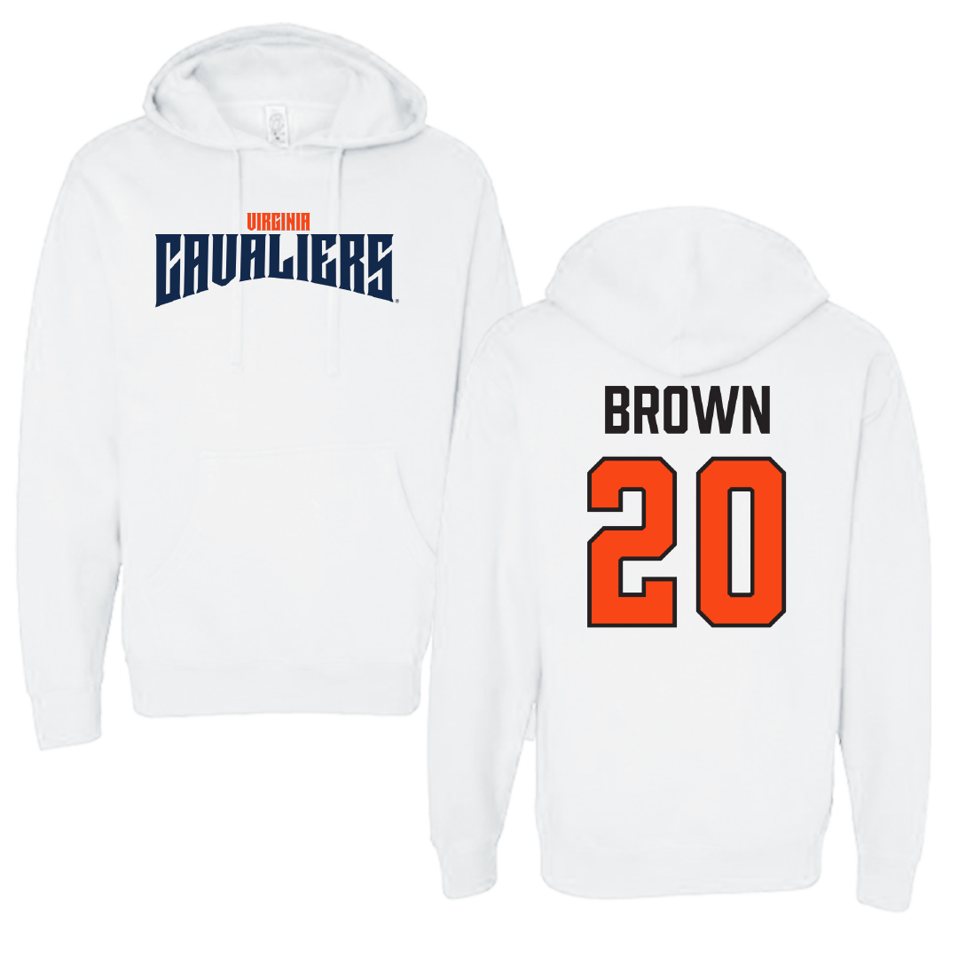 University of Virginia Football White Classic Hoodie - #20 Xavier Brown