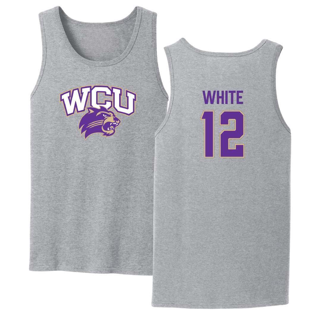 Western Carolina University Baseball Sport Gray Tank Top - #12 Ryan White