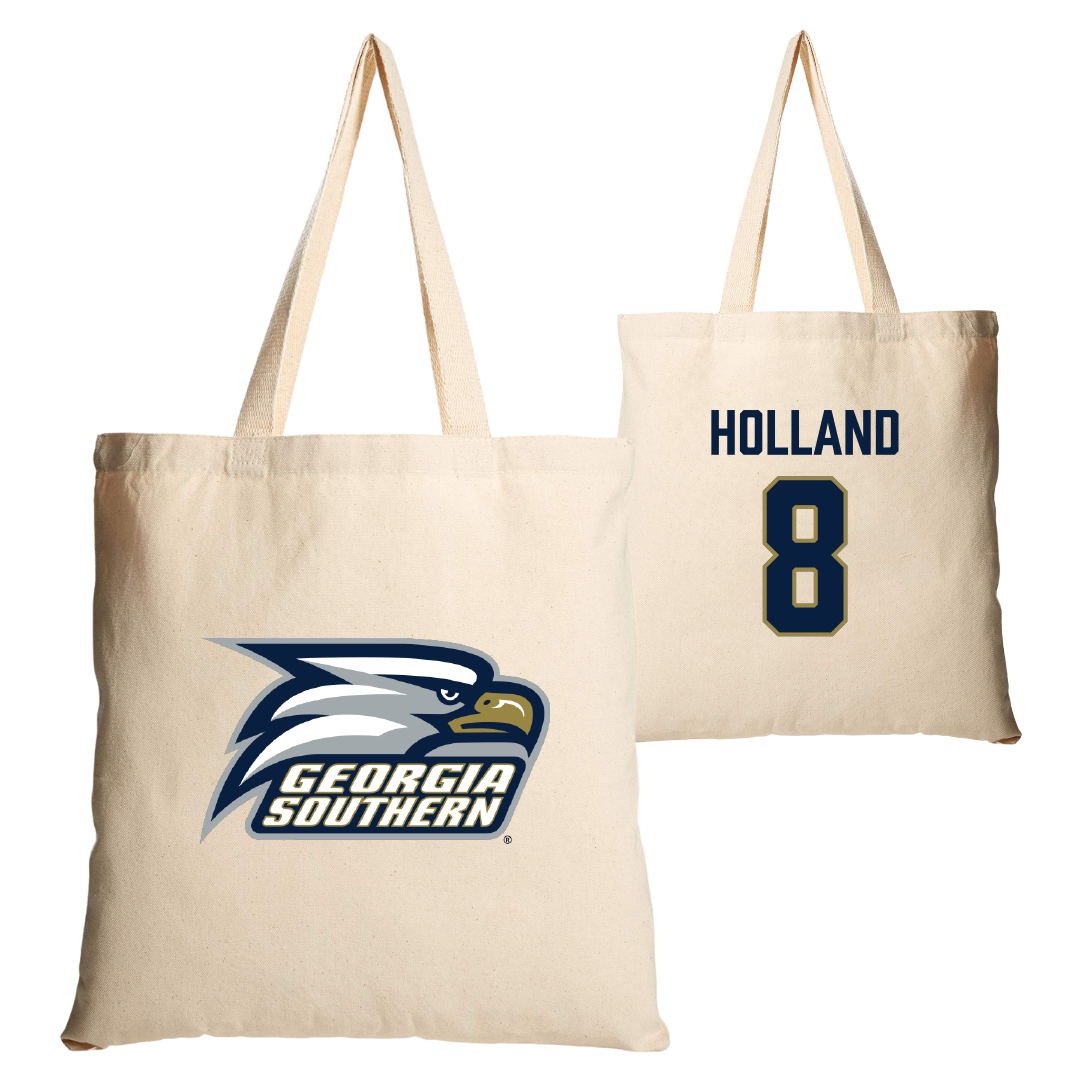 Georgia Southern University Softball Tan Canvas Tote Bag - #8 Bailey Holland