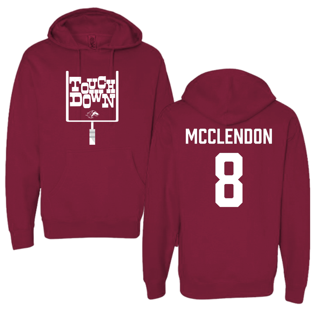 Southern Illinois University at Carbondale Football Maroon Touchdown Hoodie - #8 Jeremiah McClendon