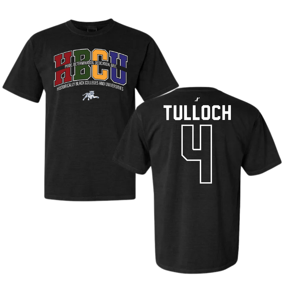 Jackson State University Soccer Black HBCU Comfort Colors Tee - #4 Kiana Tulloch