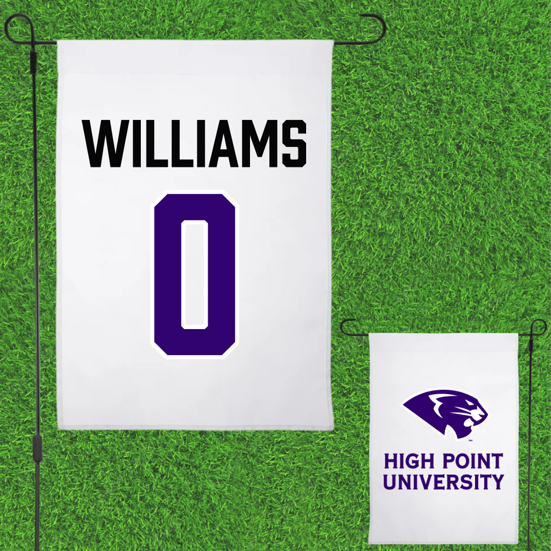 High Point University Soccer White Garden Flag - #0 Kylee Williams