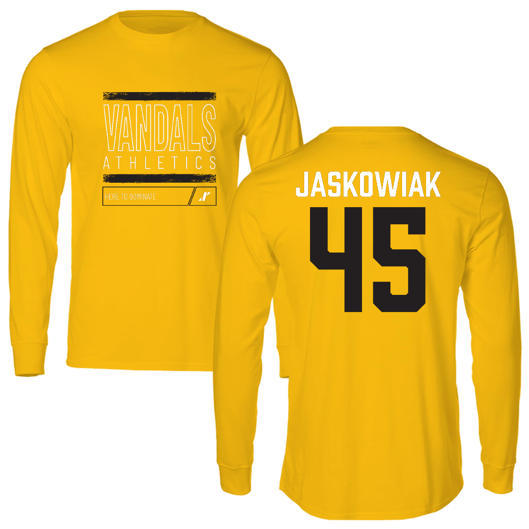 University of Idaho Football Gold Dominate Performance Long Sleeve - #45 Mitchel Jaskowiak