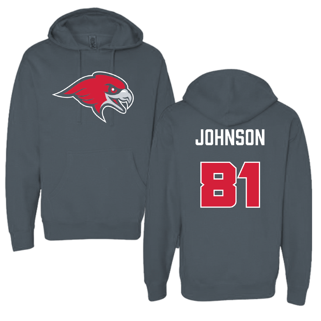 Montclair State University Football Dark Gray Hoodie - #81 Brandon Johnson
