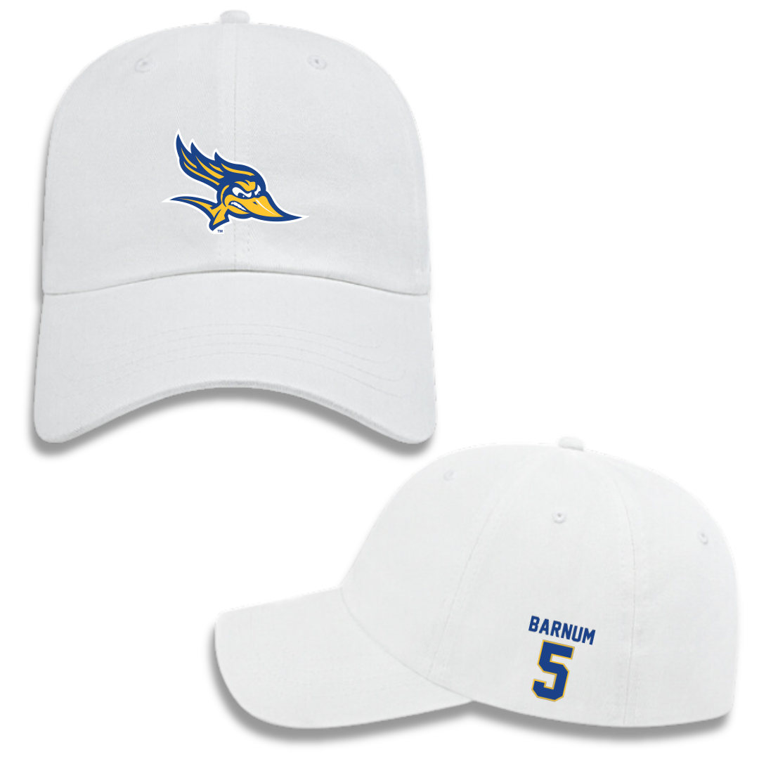 California State University-Bakersfield Baseball White Hat - #5 Lewis Barnum