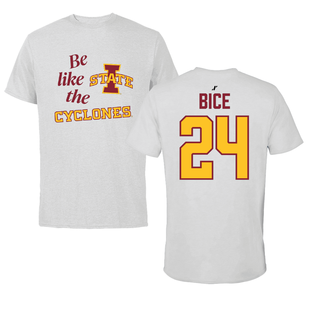 Iowa State University Soccer Light Gray Be Like Us Performance Tee - #24 Jocelyn Bice