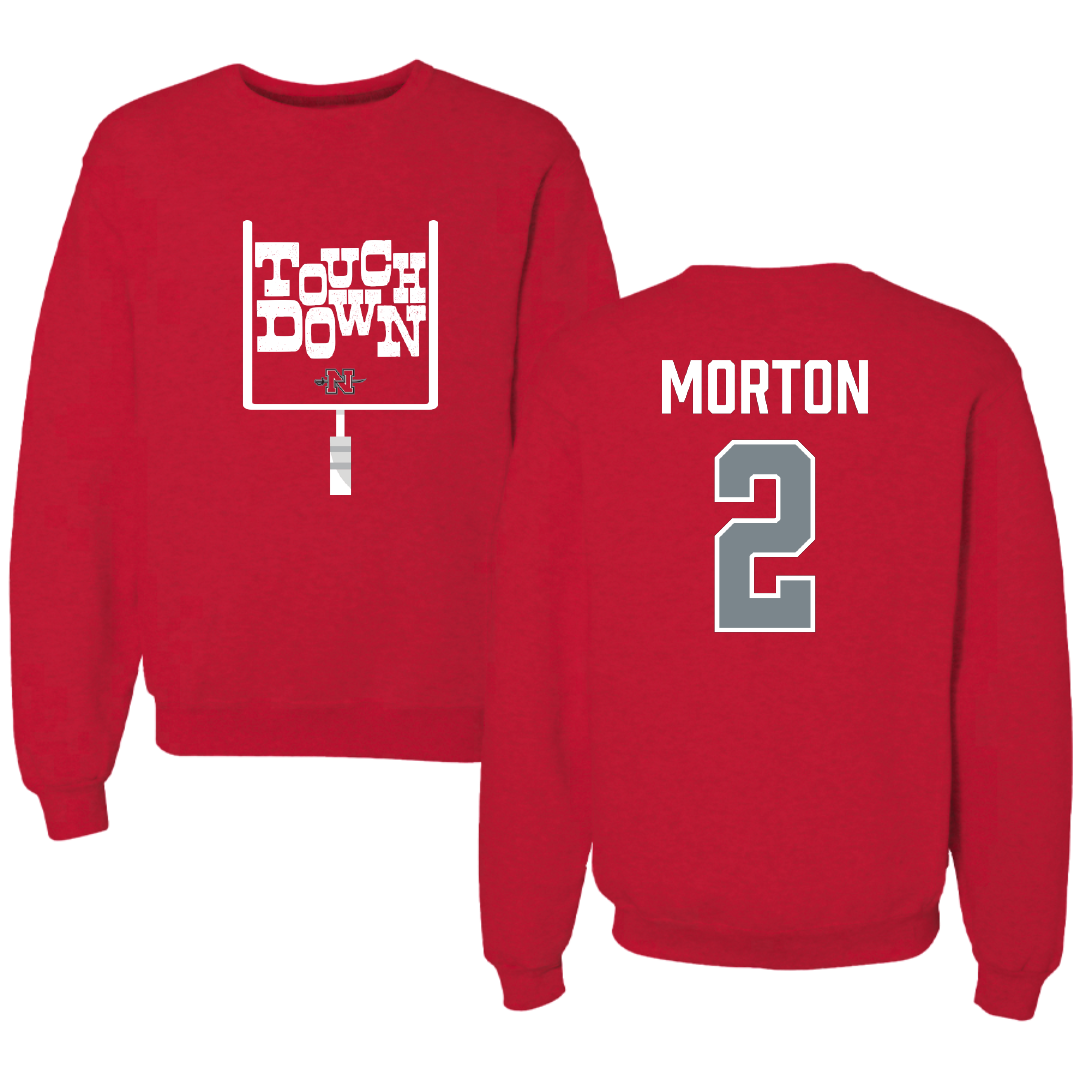 Nicholls State University Football Red Touchdown Crewneck - #2 Tyler Morton