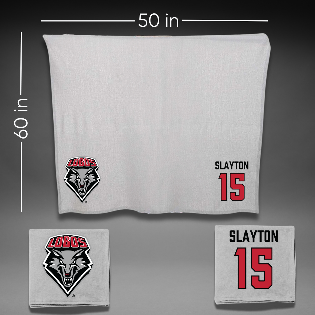 University of New Mexico Football Gray Blanket - #15 Xavier Slayton