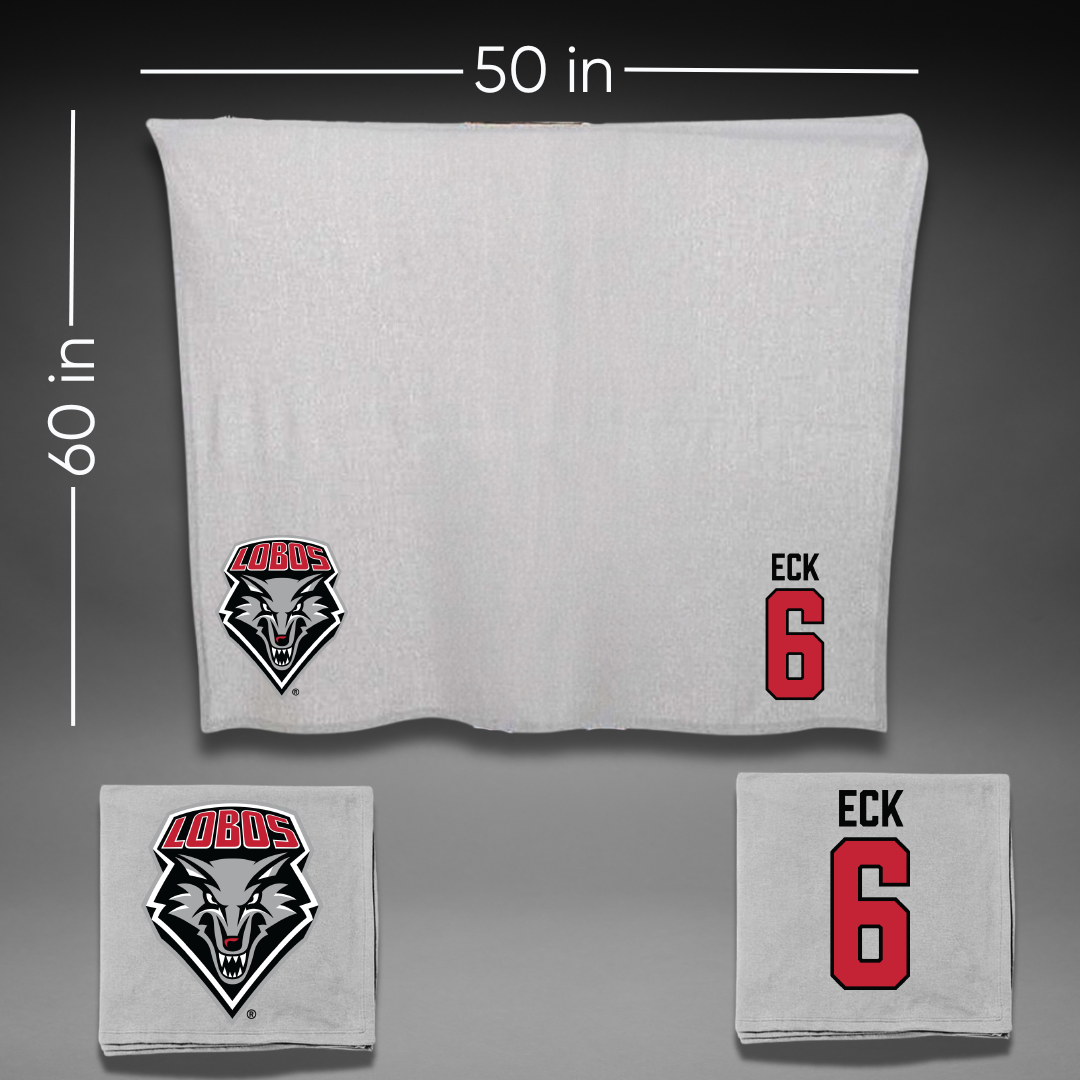 University of New Mexico Football Gray Blanket - #6 Jaxton Eck