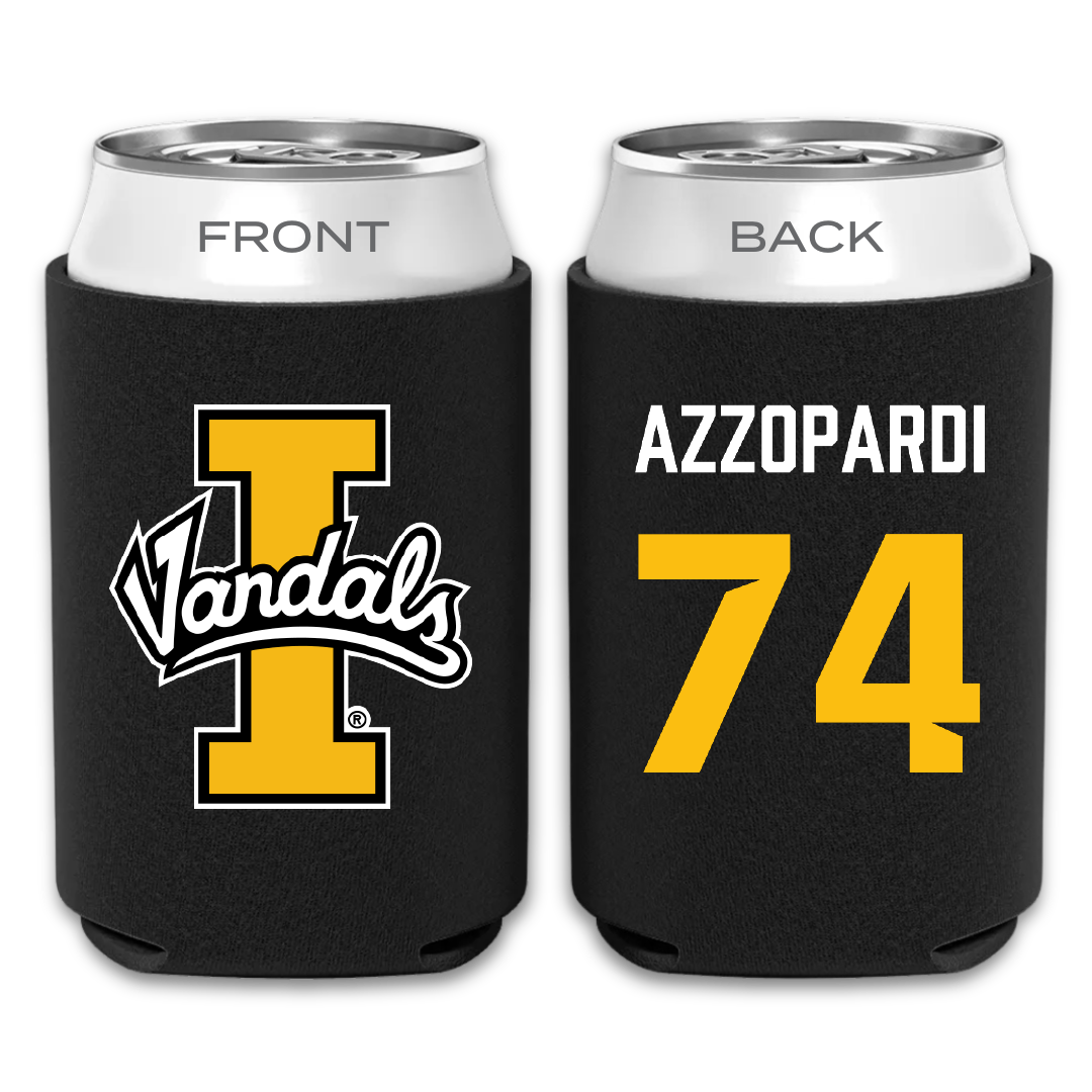 University of Idaho Football Black Can Cooler - #74 Nate Azzopardi
