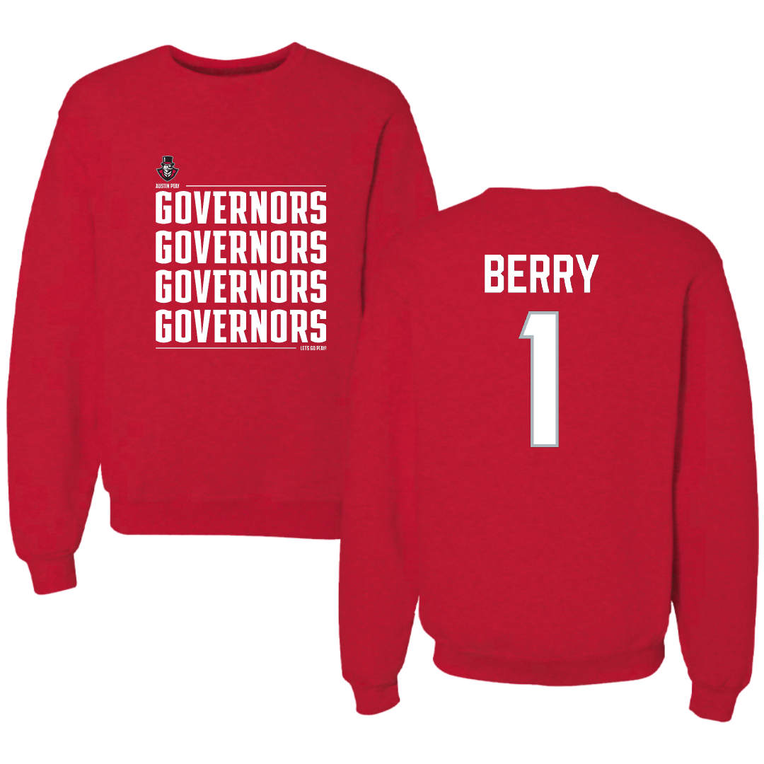 Austin Peay State University Soccer Red General Crewneck - #1 Lauryn Berry