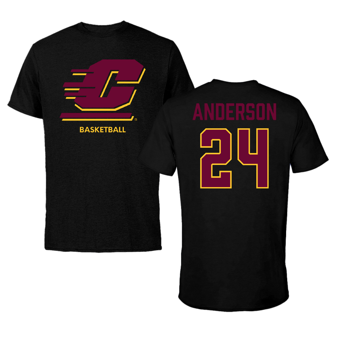Central Michigan University Basketball (W) Black Tee - #24 Taylor Anderson
