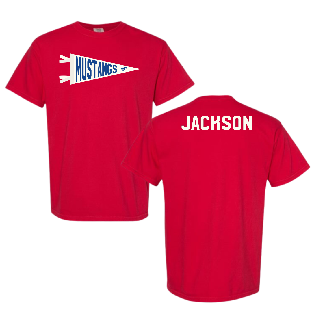 Southern Methodist University TF and XC Red Pennant Comfort Colors Tee - Maykayla Jackson