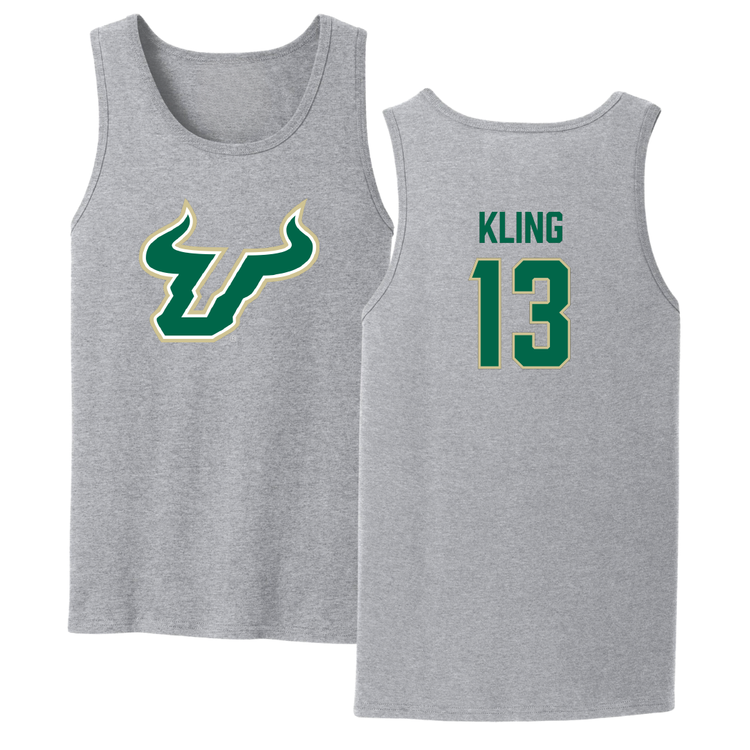 University of South Florida Baseball Sport Gray Tank Top - #13 Corey Kling
