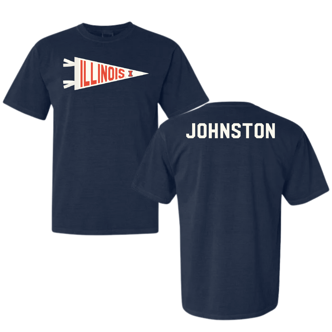 University of Illinois TF and XC Navy Pennant Comfort Colors Tee - Cody Johnston