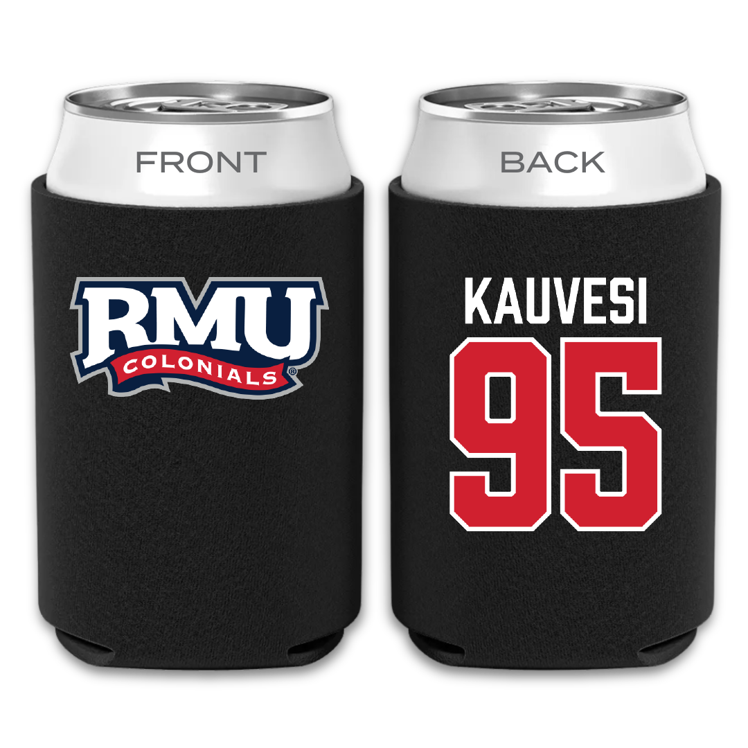 Robert Morris University Football Black Can Cooler - #95 Josh Kauvesi
