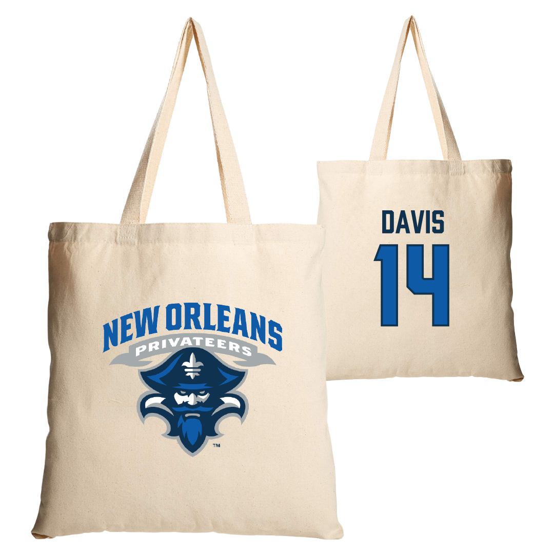 University of New Orleans Basketball Tan Canvas Tote Bag - #14 Kyla Davis