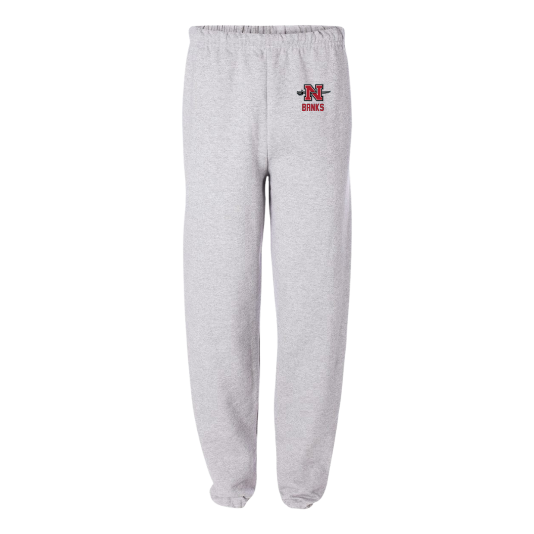 Nicholls State University Football Light Gray Sweatpants - #77 Cam Banks