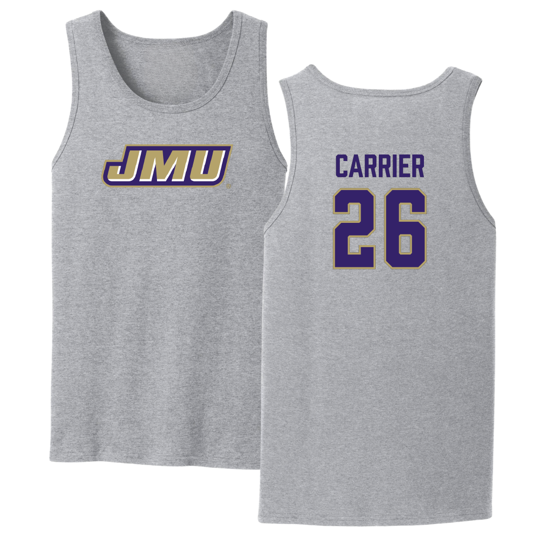 James Madison University Softball Sport Gray Tank Top - #26 Kate Carrier