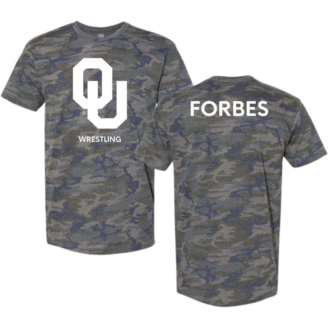 University of Oklahoma Wrestling (M) Vintage Camo Tee - Christian Forbes