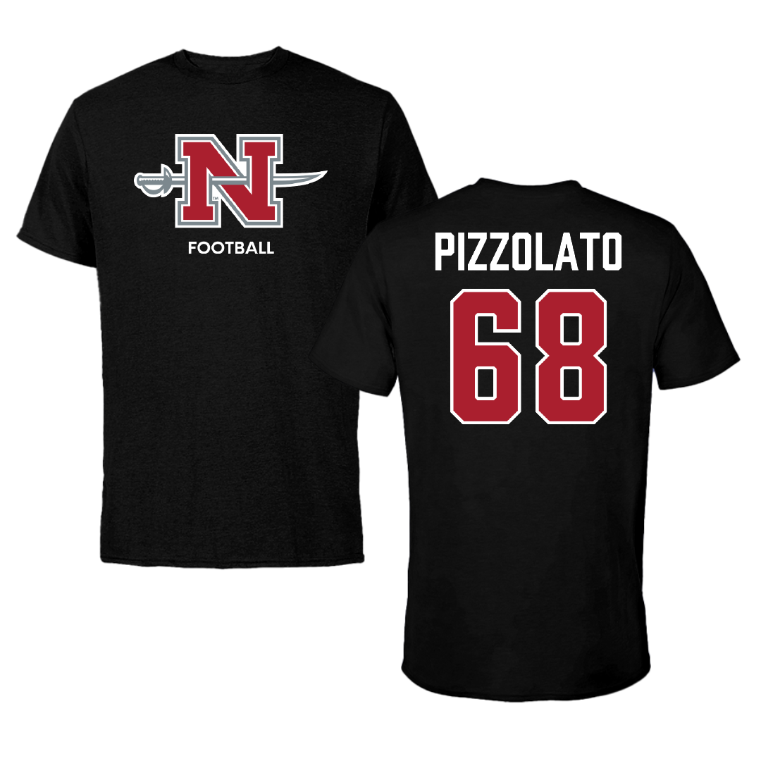 Nicholls State University Football Black Mascot Performance Tee - #68 Robbie Pizzolato