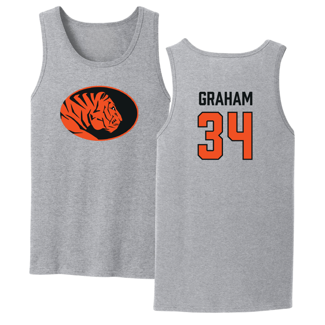 East Central University Football Sport Gray Tank Top - #34 Joshua Graham