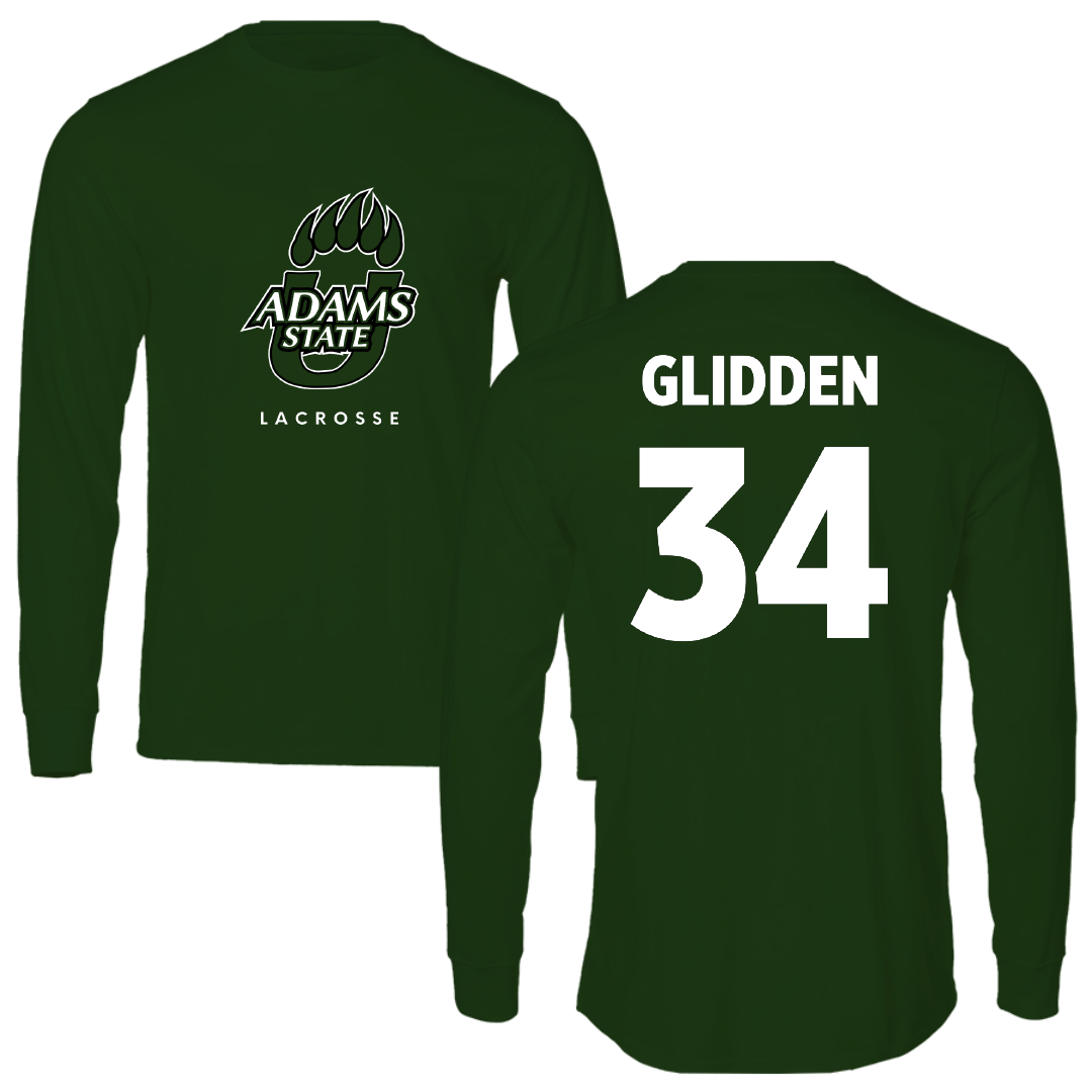 Adams State University Lacrosse (M) Forest Green Performance Long Sleeve - #34 Austin Glidden