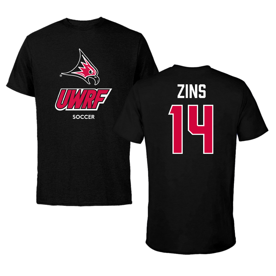 University of Wisconsin-River Falls Soccer (W) Black Performance Tee - #14 Macy Zins