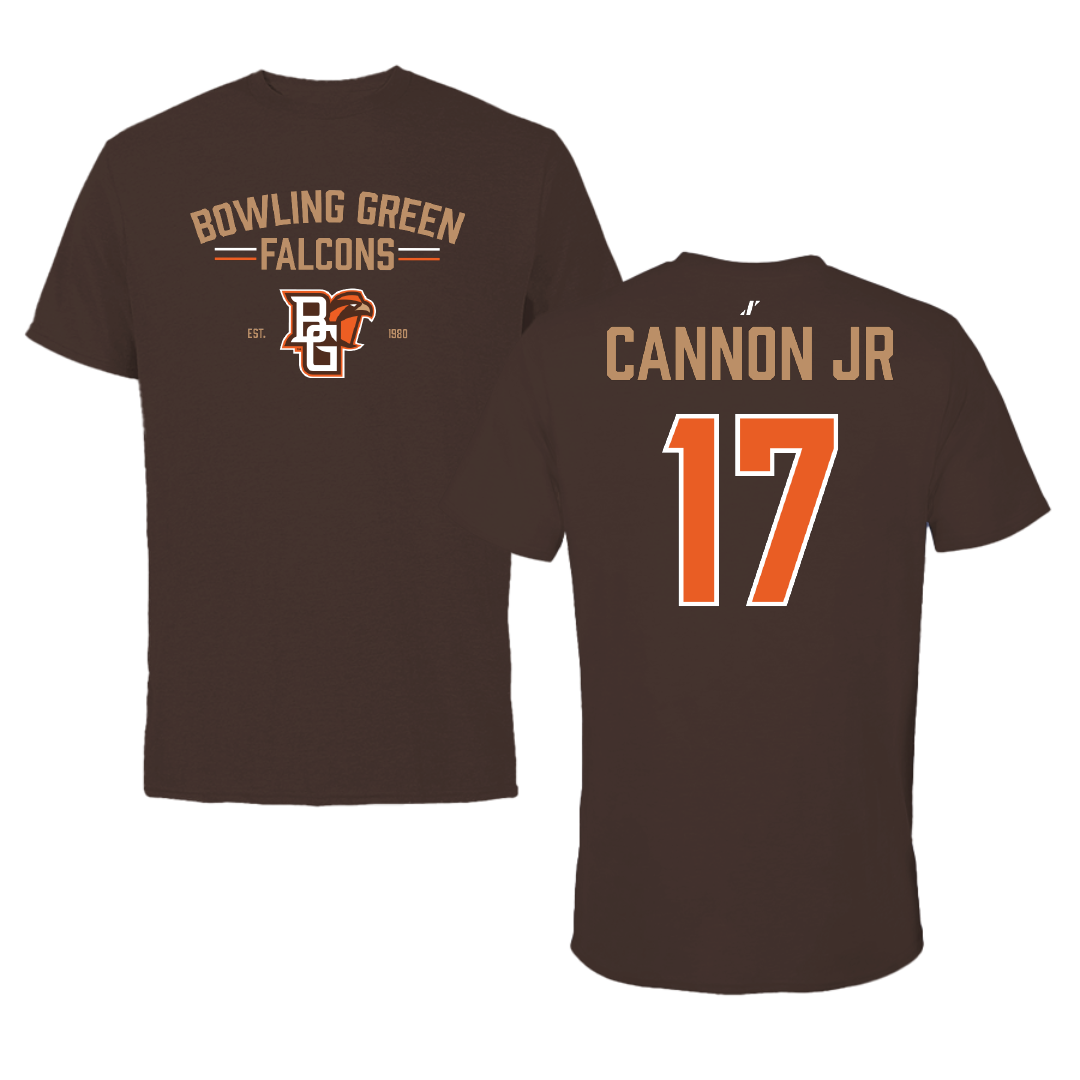 Bowling Green State University Football Brown General Tee - #17 Mark Cannon Jr