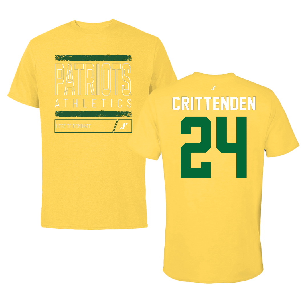 George Mason University Soccer Yellow Dominate Tee - #24 Davis Crittenden