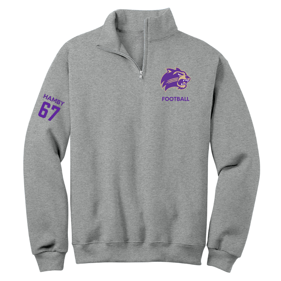 Western Carolina University Football Sport Gray Quarter-Zip - #67 Steven Hamby