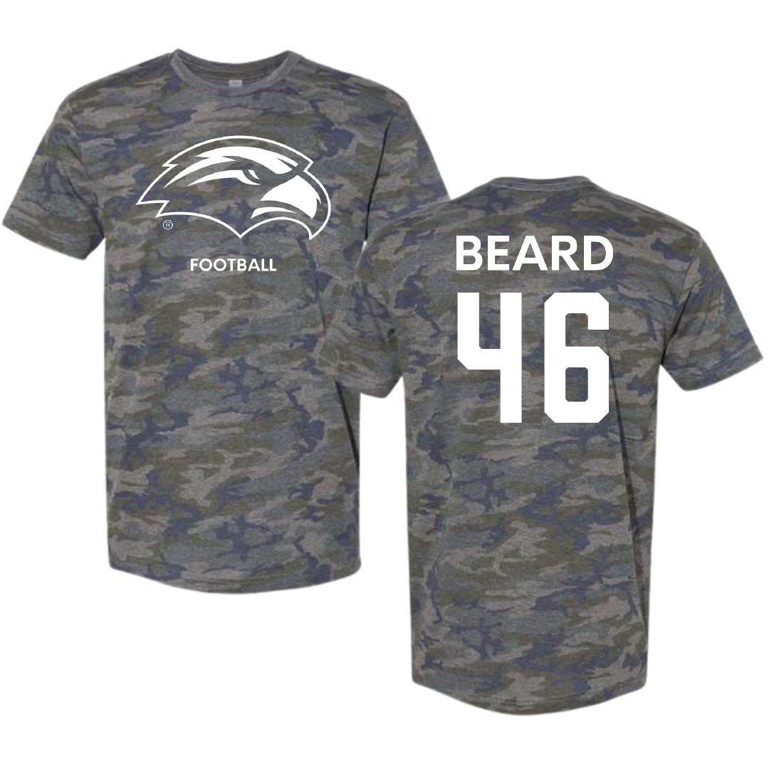 The University of Southern Mississippi Football Vintage Camo Tee - #46 Luke Beard