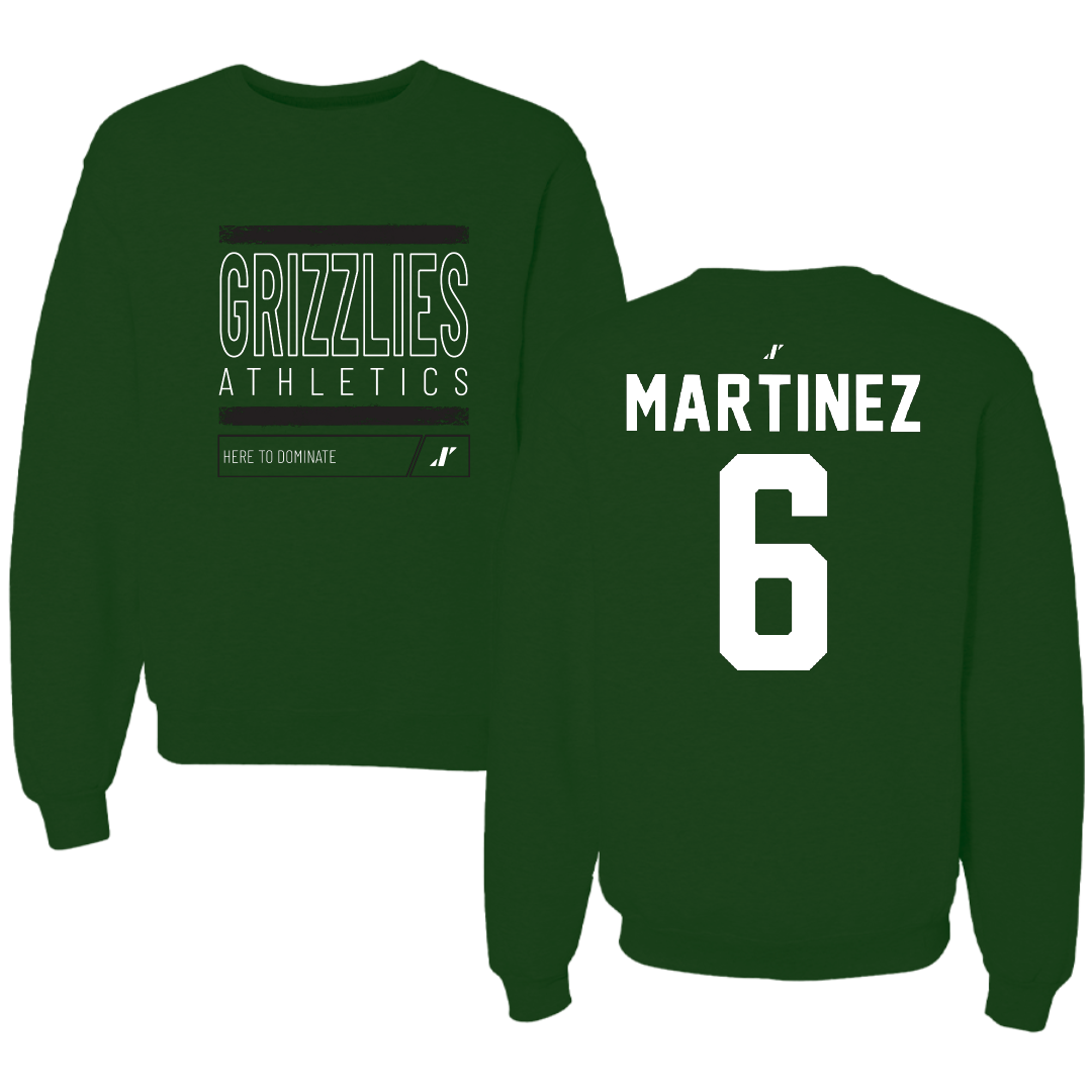 Adams State University Baseball Forest Green Dominate Crewneck - #6 Gunner Martinez
