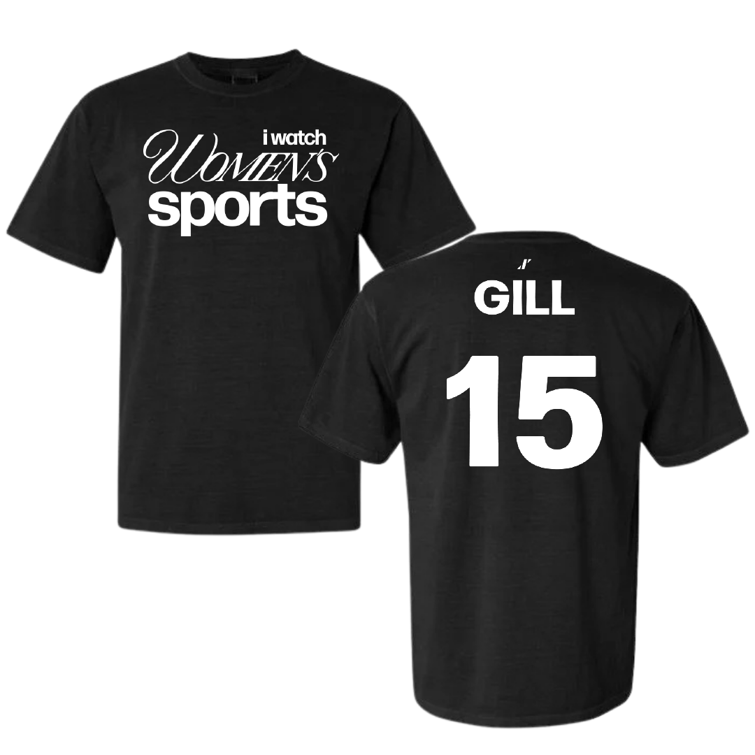 University of Rhode Island Lacrosse Black WHM Comfort Colors Tee - #15 Izze Gill