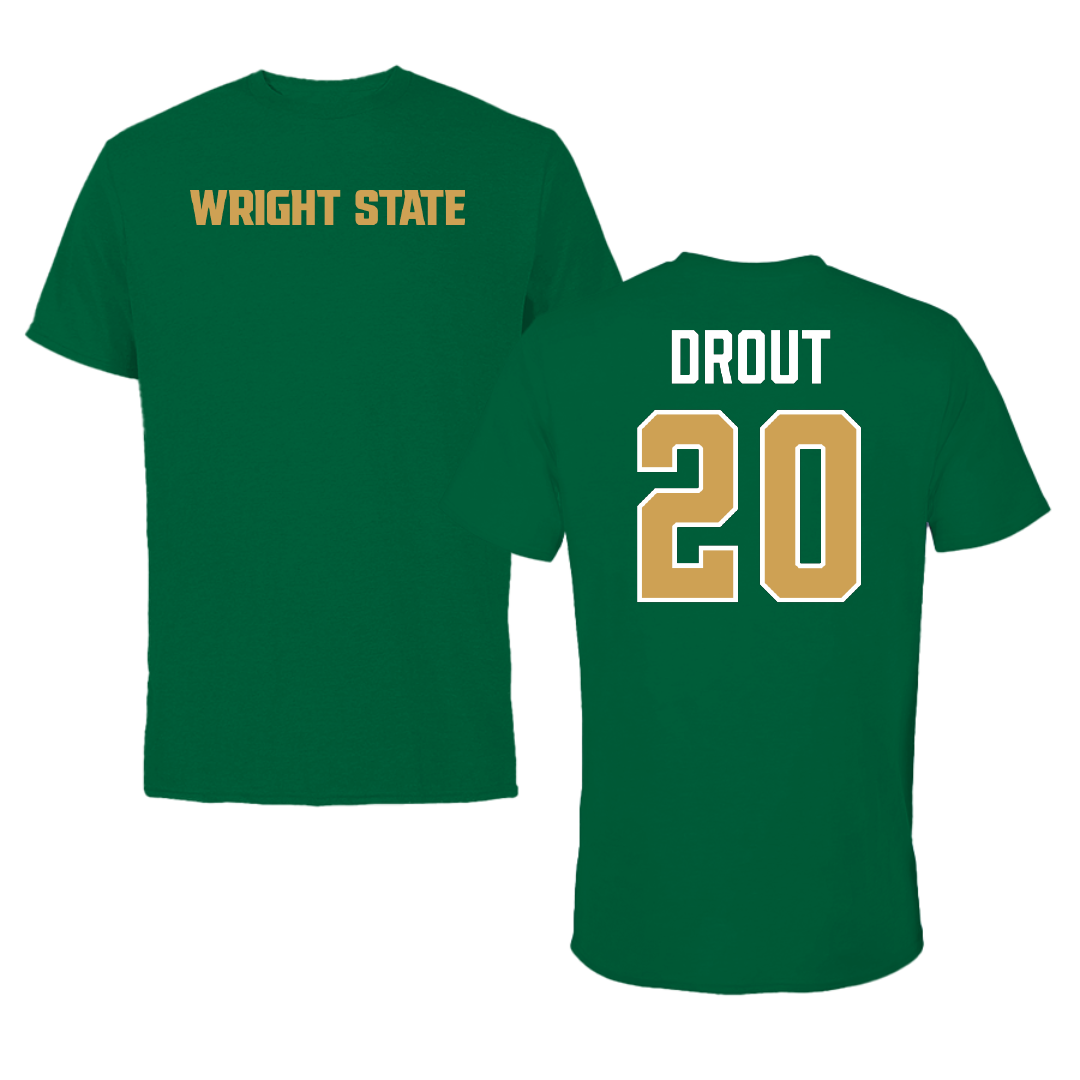 Wright State University Basketball Green Tee - #20 MaKenzie Drout