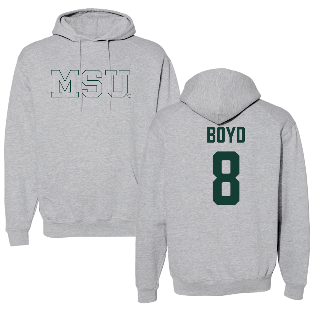 Michigan State University Football Sport Gray Hoodie - #8 Evan Boyd