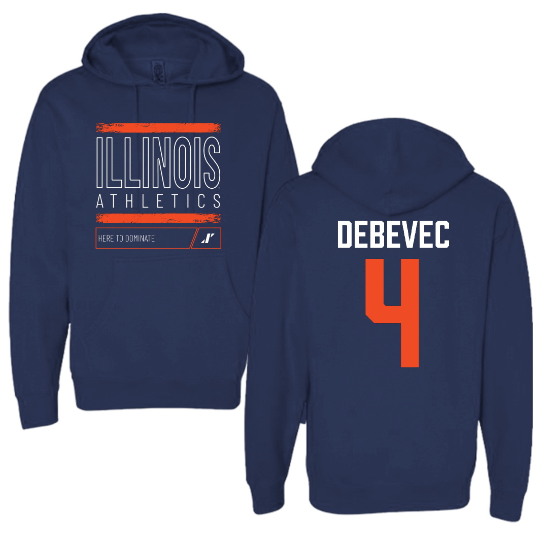 University of Illinois Softball Navy Dominate Hoodie - #4 Gabby Debevec