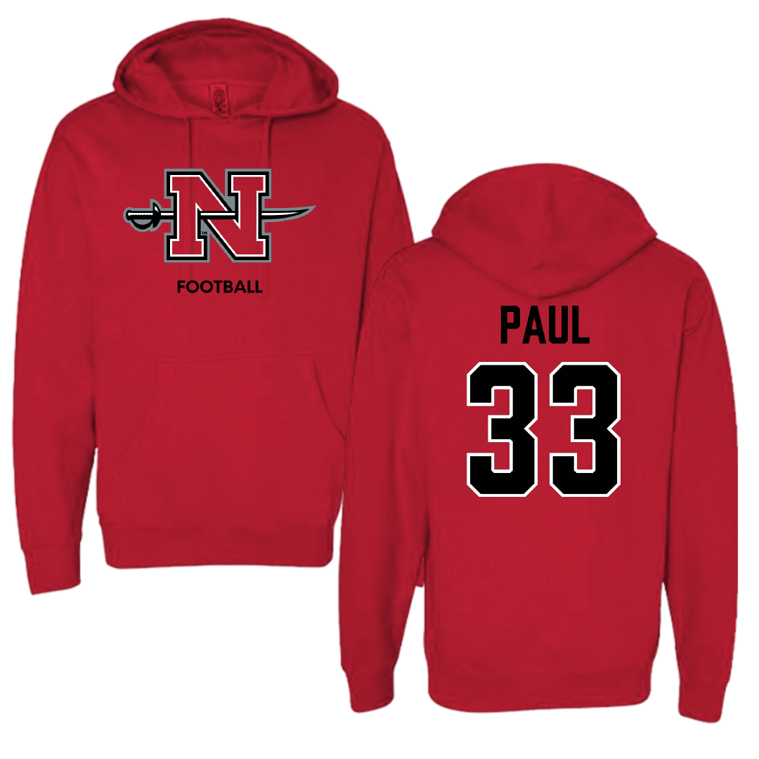 Nicholls State University Football Red Hoodie - #33 Kyler Paul