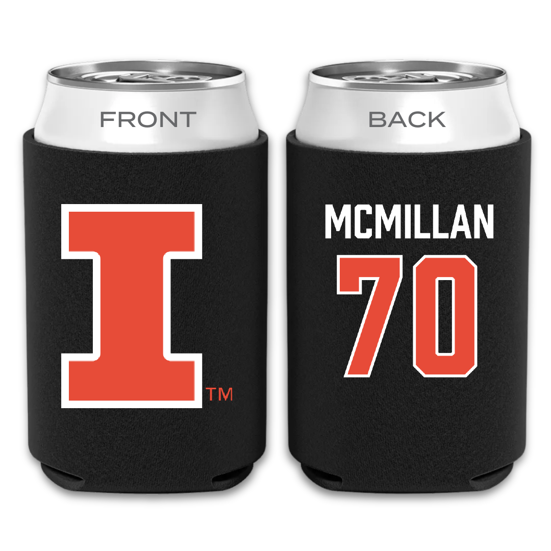 University of Illinois Football Black Can Cooler - #70 Tyler McMillan
