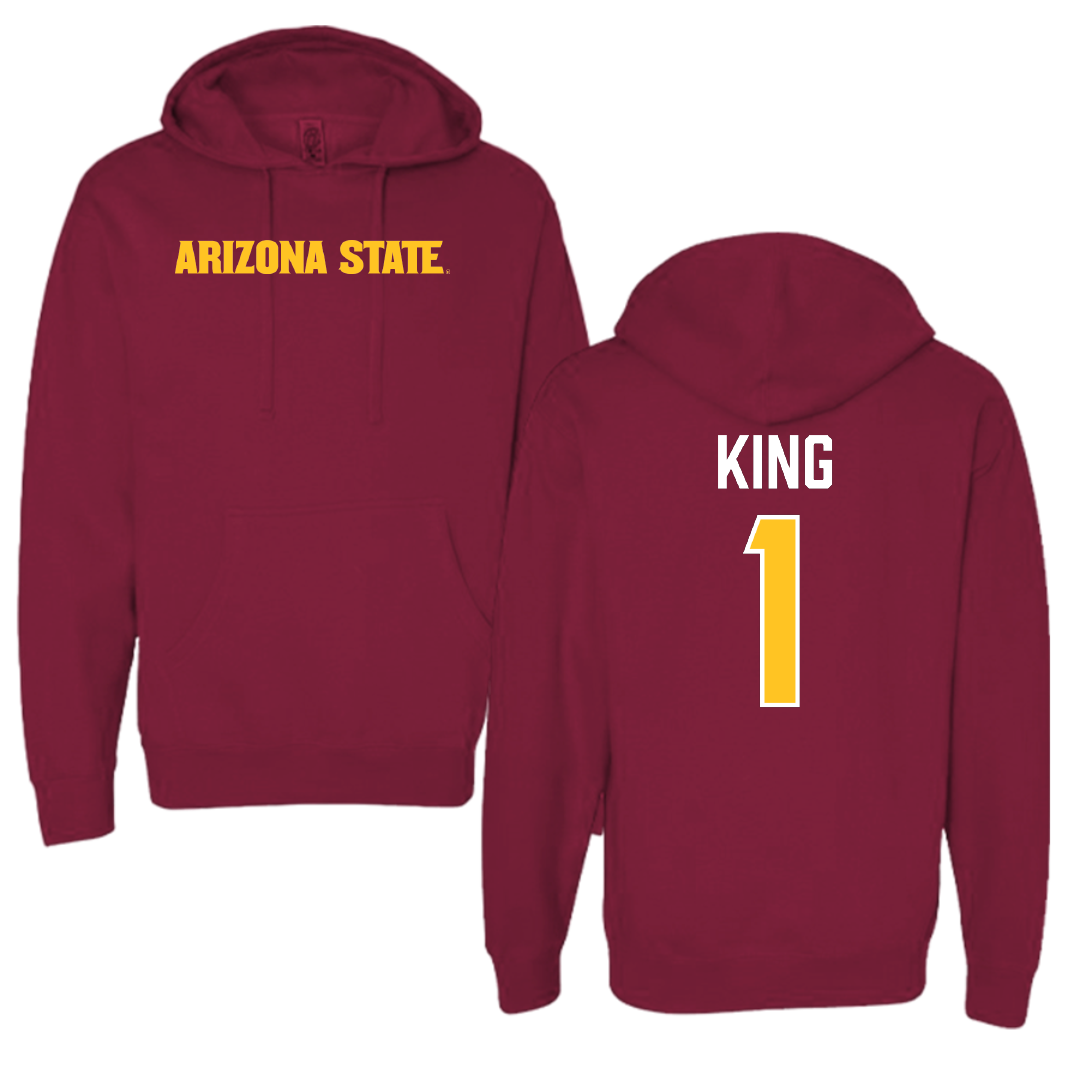 Arizona State University Baseball Maroon Hoodie - #1 Matt King