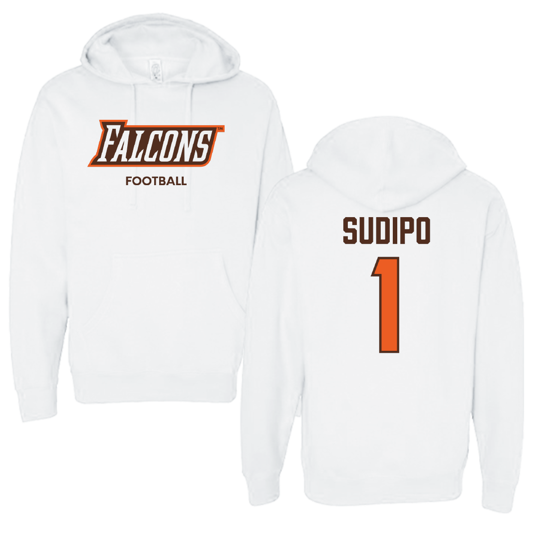 Bowling Green State University Football White Hoodie - #1 Mateo Sudipo