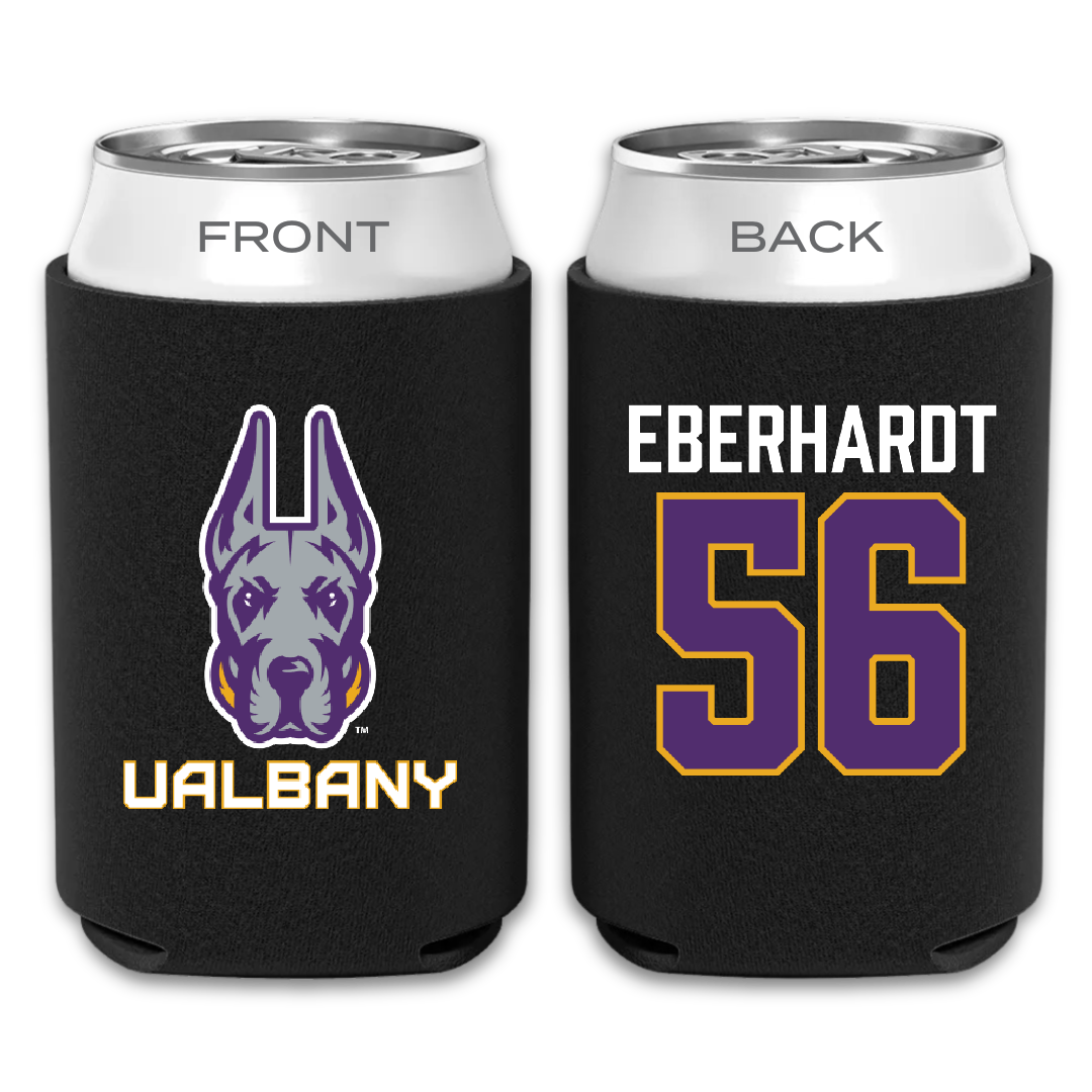 University at Albany Football Black Can Cooler - #56 Neco Eberhardt
