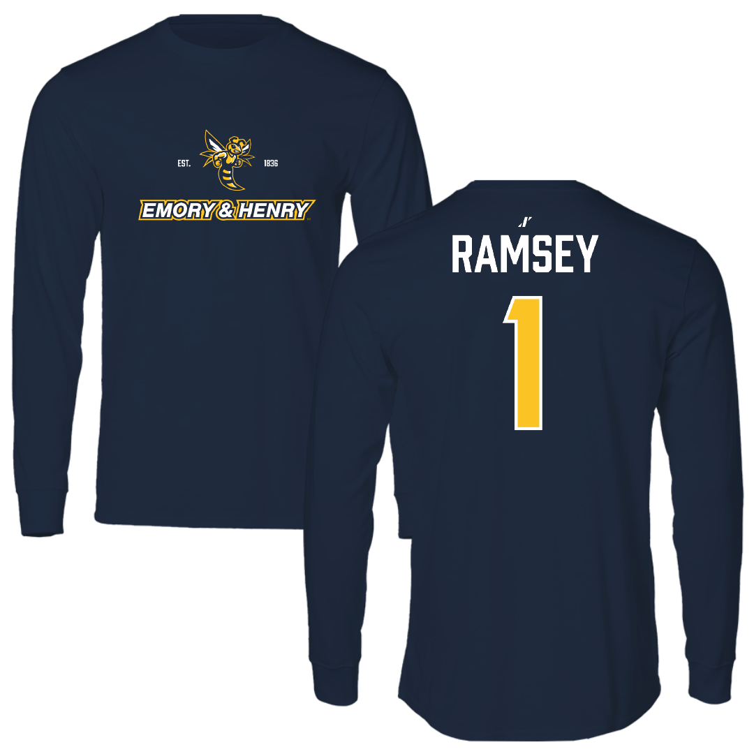Emory & Henry College Basketball (W) Navy General Long Sleeve - #1 Lyndie Ramsey