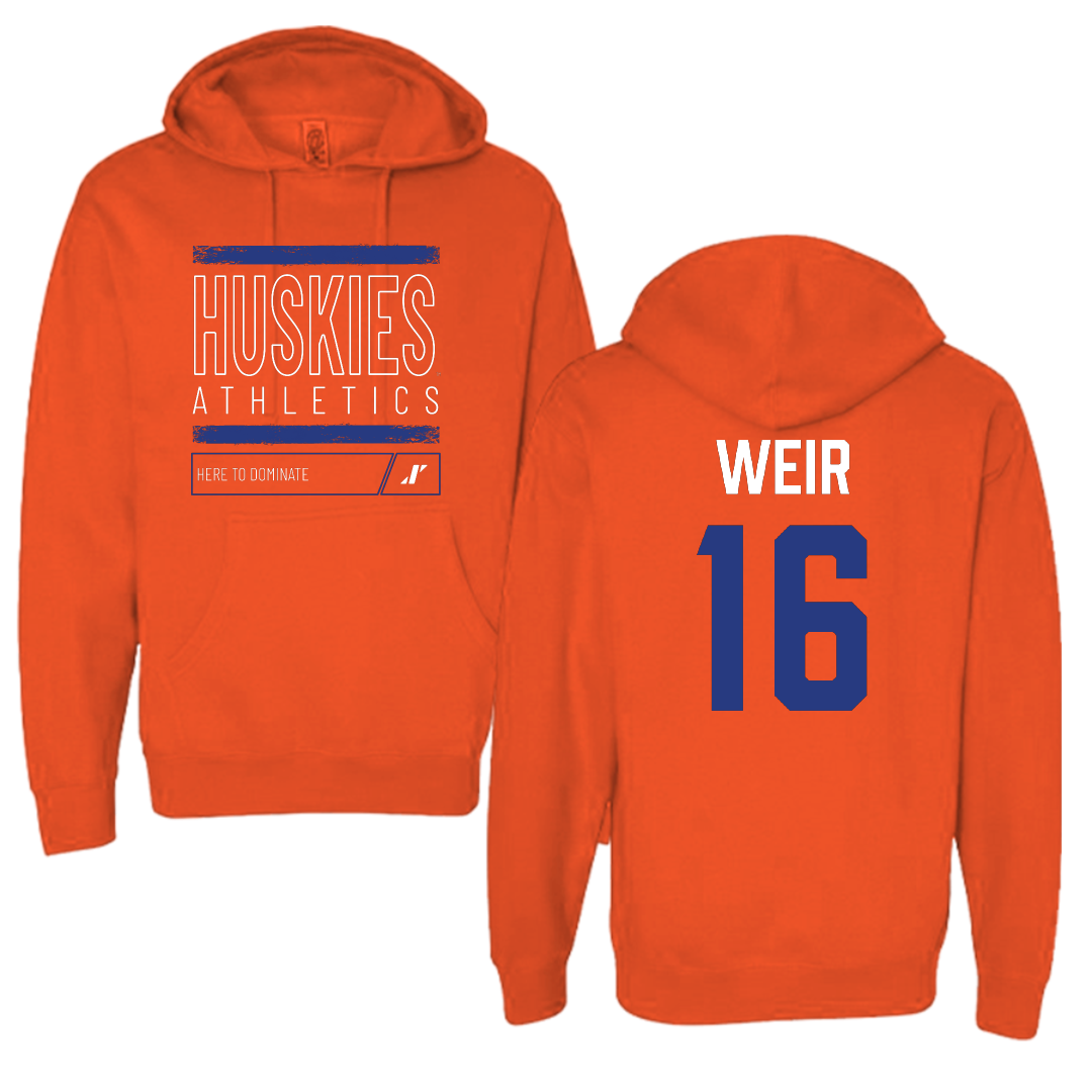 Houston Christian University Football Orange Dominate Hoodie - #16 Jake Weir