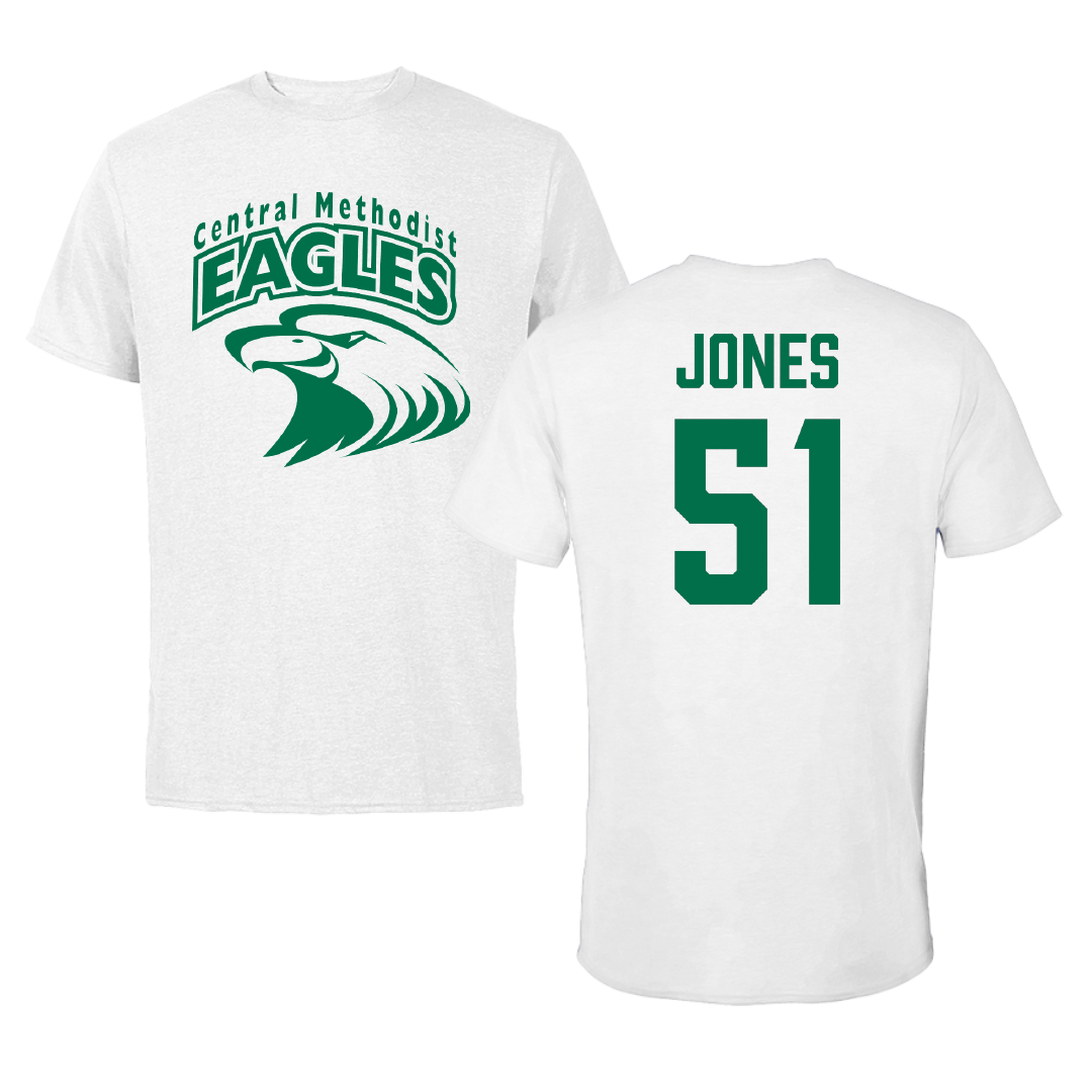 Central Methodist University Football White Tee - #51 Amari Jones
