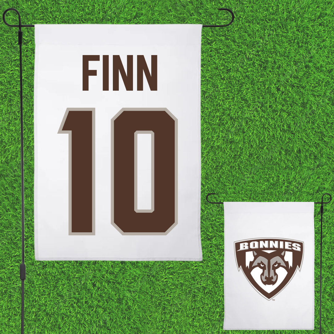 St. Bonaventure University Baseball White Garden Flag - #10 Bobby Finn