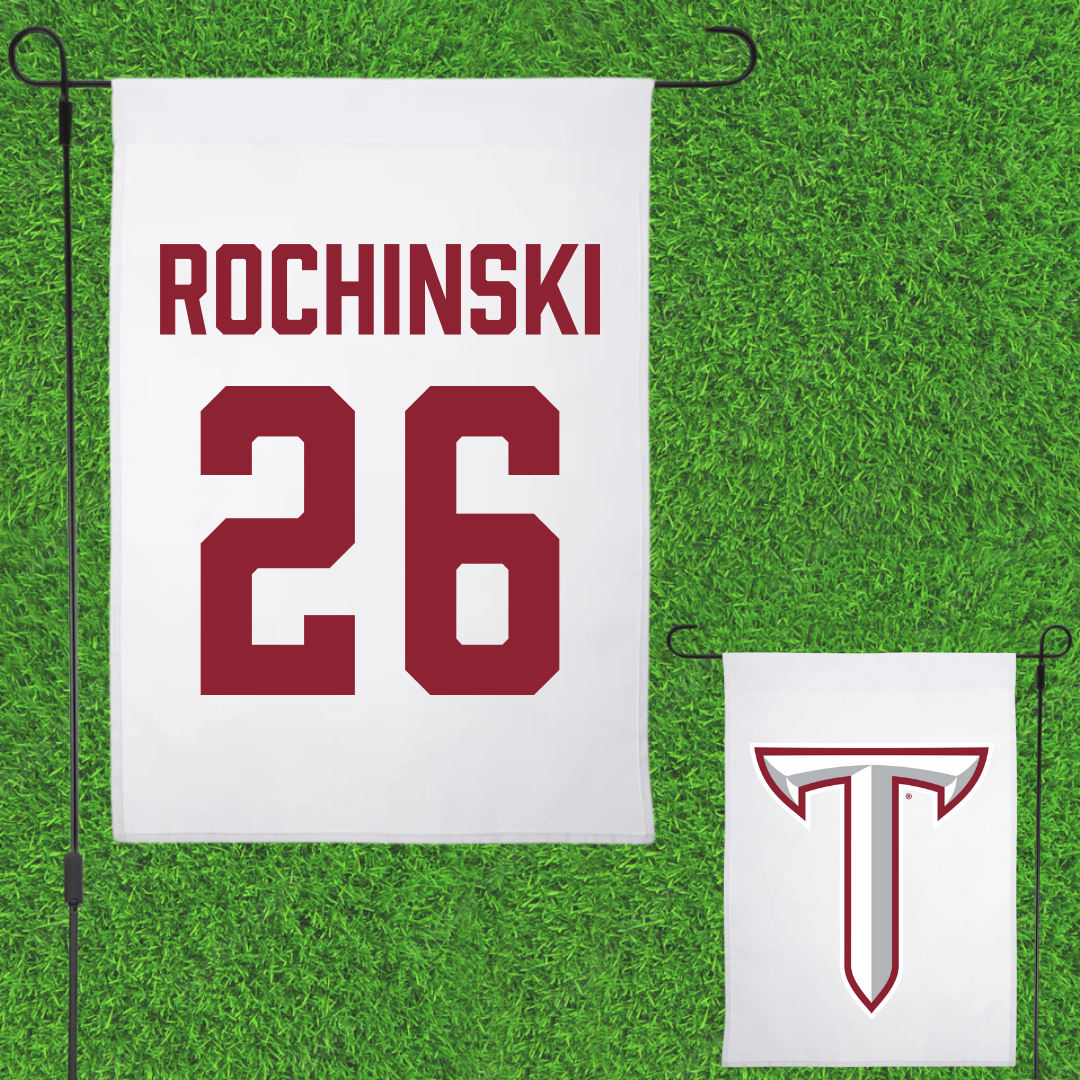Troy University Softball White Garden Flag - #26 Kalee Rochinski