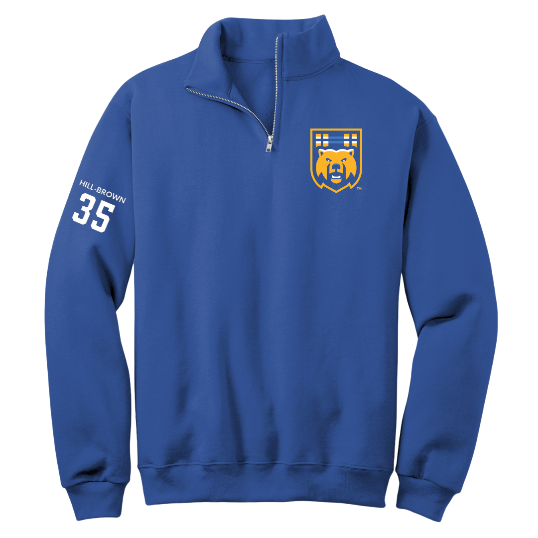 University of California-Riverside Basketball (W) Blue Quarter-Zip - #35 Tiairra Hill-Brown