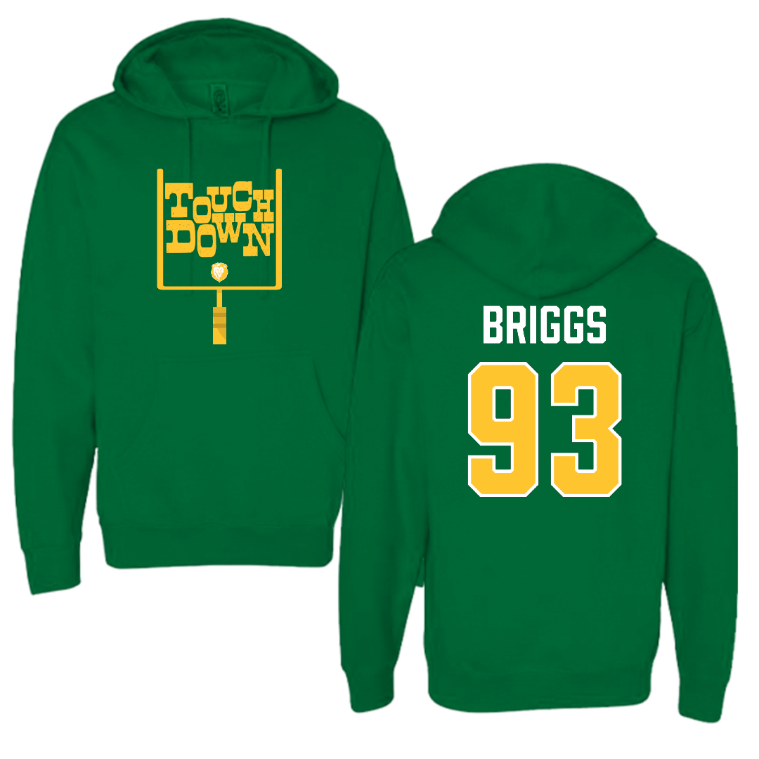 Southeastern Louisiana University Football Green Touchdown Hoodie - #93 Rowan Briggs