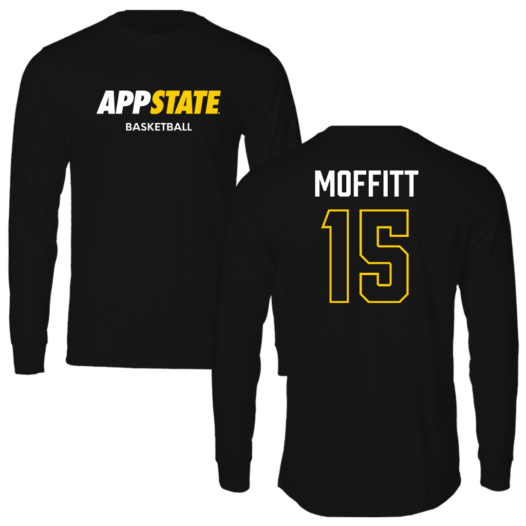 Appalachian State University Basketball (W) Black Block Performance Long Sleeve - #15 Rylan Moffitt